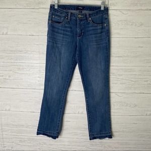 Great northwest indigo cropped raw hem jeans